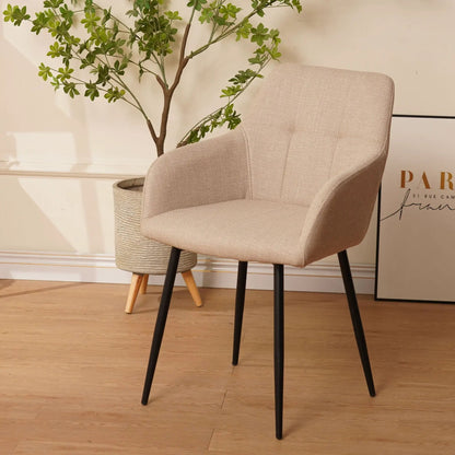 Dining Chair With Backrest and Wide Seat Set of 2