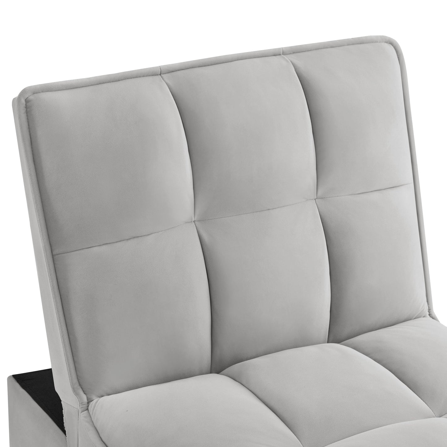 4 in 1 Multi-Function Single Sofa Bed with Storage Pockets Gray by HouseOfZazla fabric upholstery on Tampa Home & Garden Store