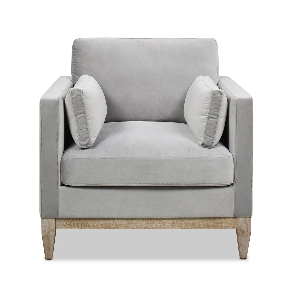 Modern Farmhouse Arm Chair with reversible cushions in light gray upholstery by HouseOfZazla on Tampa Home & Garden Store