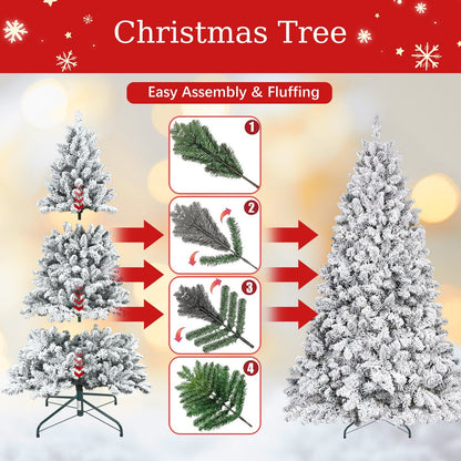 4ft flocked Christmas tree with pine cones and snowy PVC design by HouseOfZazla on Tampa Home & Garden Store