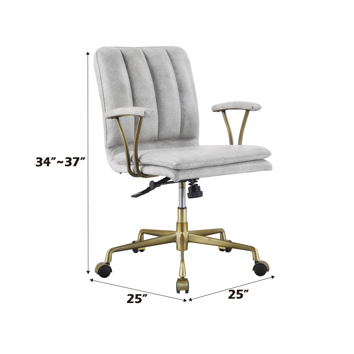 Damir Vintage Top Grain Leather Office Chair antique white, swivel chair, HouseOfZazla on Tampa Home & Garden Store