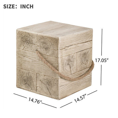 Small Indoor and Outdoor Wood Grain Side Table