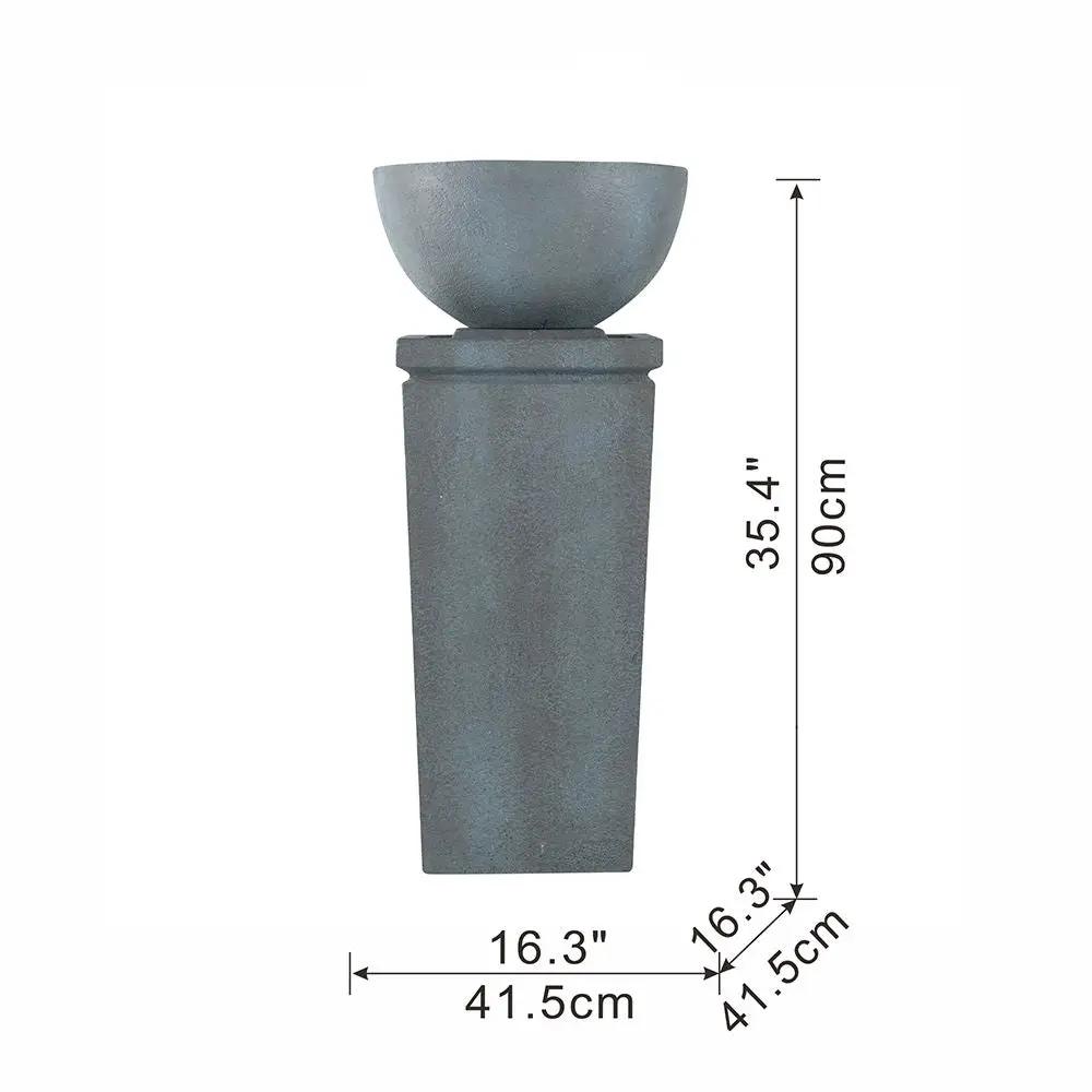 Zen Bowl Water Fountain with gray bowl for outdoor bird bath by Unique Piece Furniture on Tampa Home & Garden Store