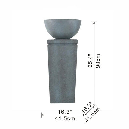 Zen Bowl Water Fountain with gray bowl for outdoor bird bath by Unique Piece Furniture on Tampa Home & Garden Store