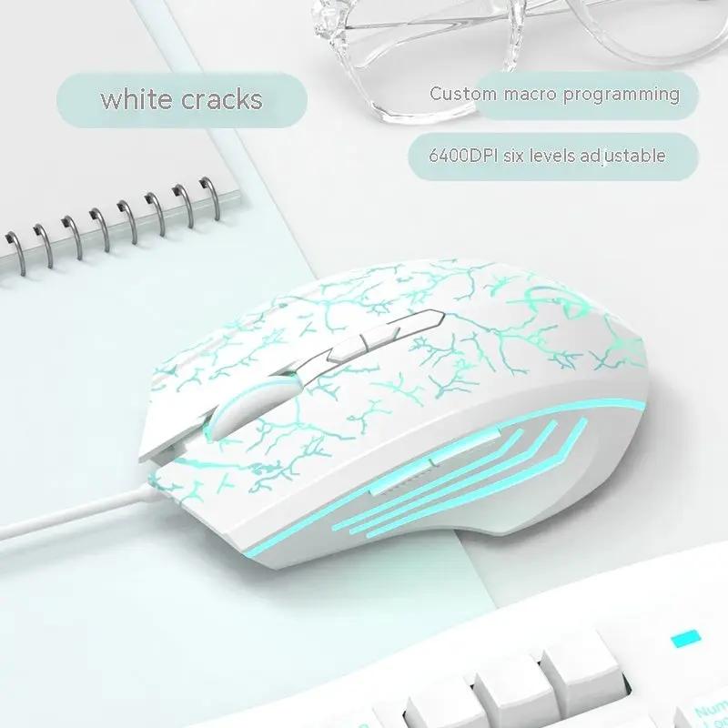 Laptop Esports wired gaming mouse FLIPSTYLEZLLC, white with blue crackle pattern and RGB on Tampa Home & Garden Store
