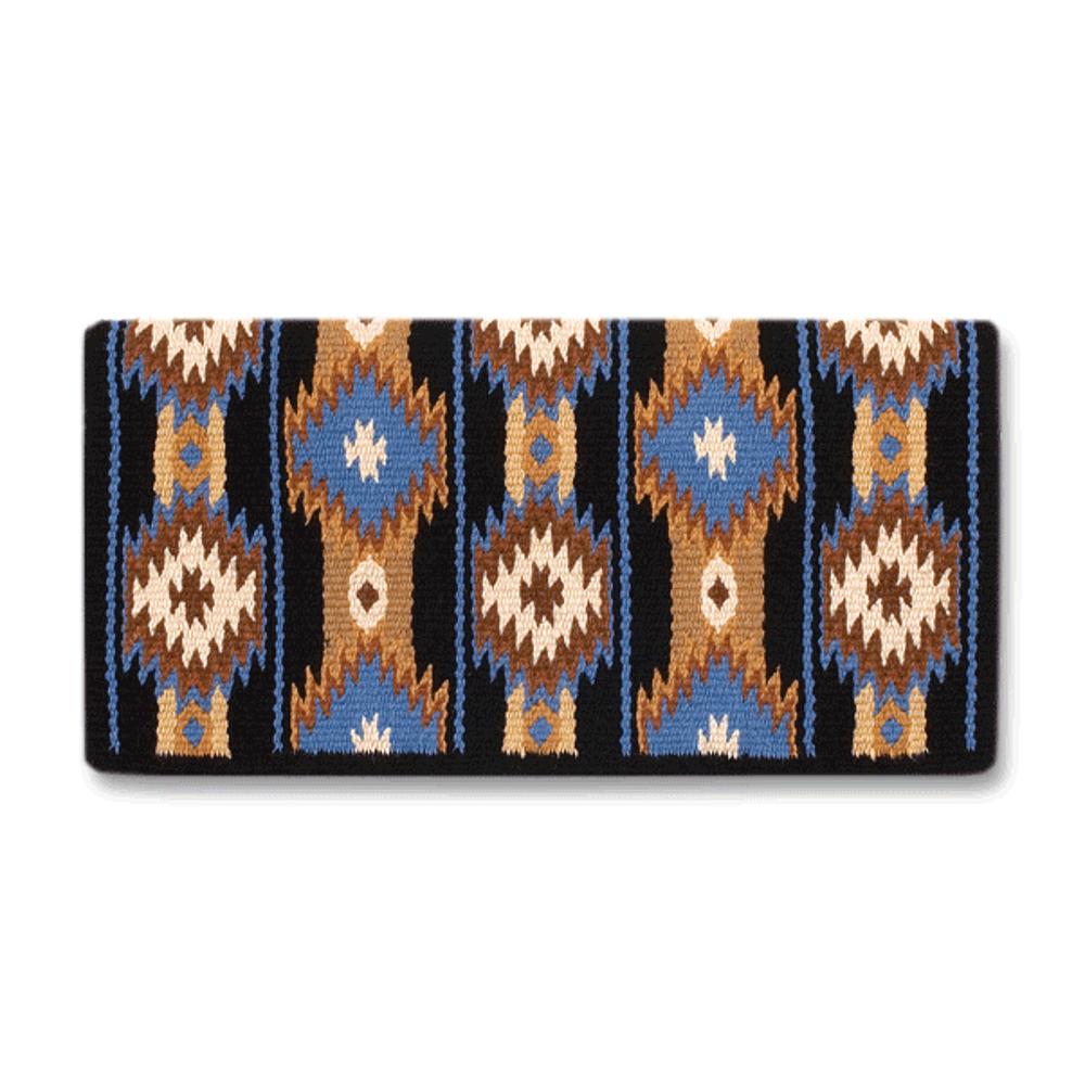 1463-9 Two X Two 38inx34in New Zealand Wool Saddle Blanket NAVY TAN BLUE - Tampa Home & Garden Store