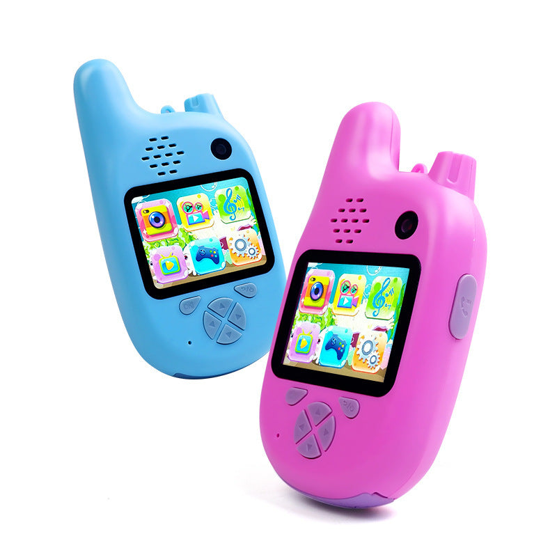 Walkie-Talkie Kid Camera Toy set, blue and pink, mini HD screens with colorful icons, 2-pack on Tampa Home & Garden Store
