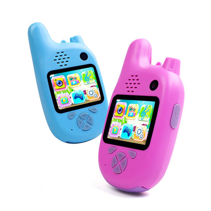 Walkie-Talkie Kid Camera Toy set, blue and pink, mini HD screens with colorful icons, 2-pack on Tampa Home & Garden Store