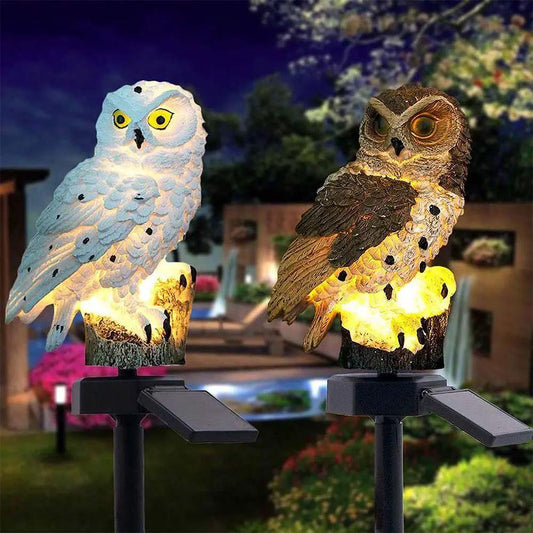 Solar Owl Garden Light With Stand and Solar Base