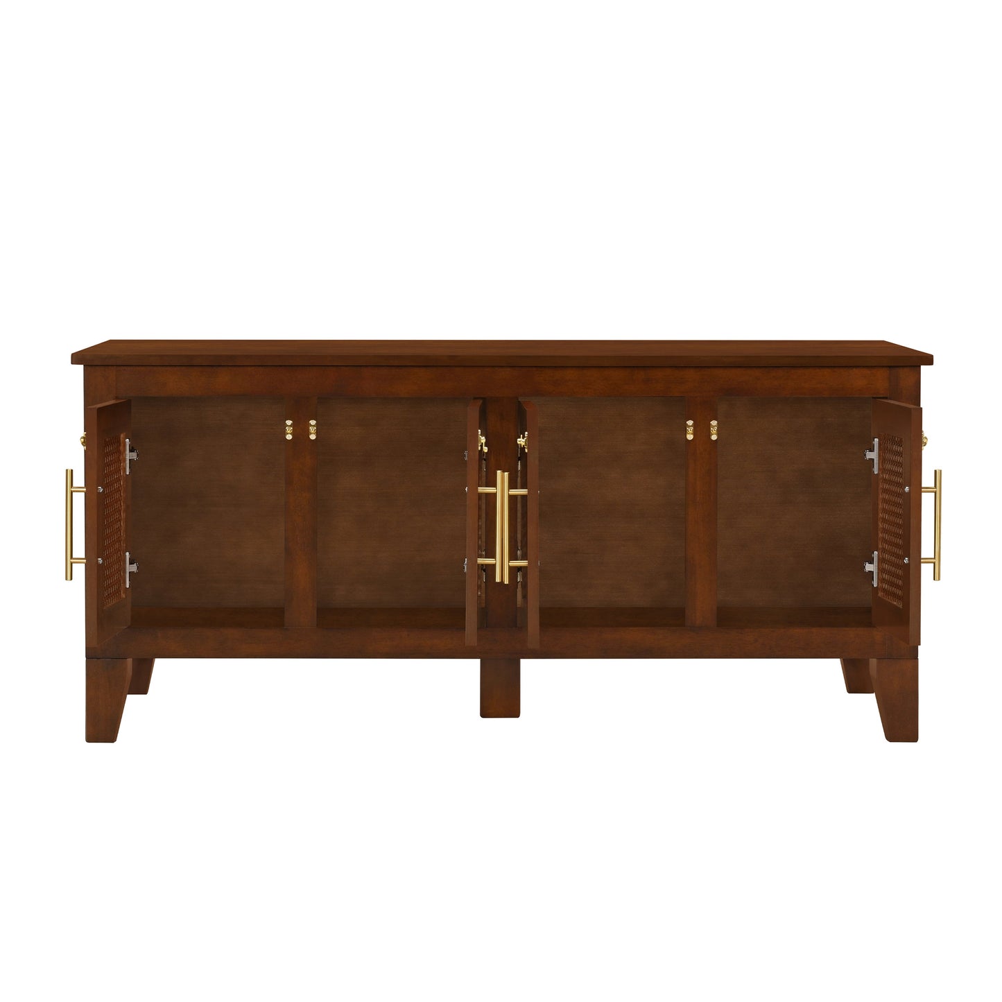 Lars Indoor Rattan Decorated Rubber Wood Dog Crate Cabinet with brass hardware HouseOfZazla on Tampa Home & Garden Store
