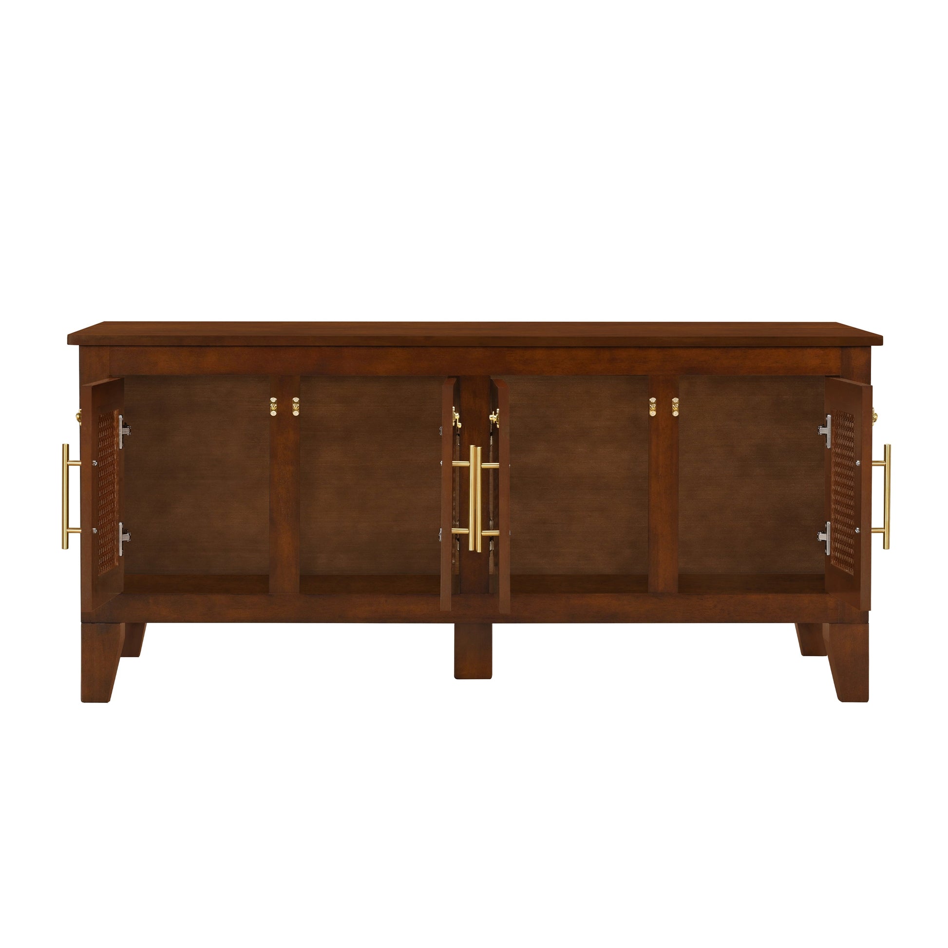 Lars Indoor Rattan Decorated Rubber Wood Dog Crate Cabinet with brass hardware HouseOfZazla on Tampa Home & Garden Store