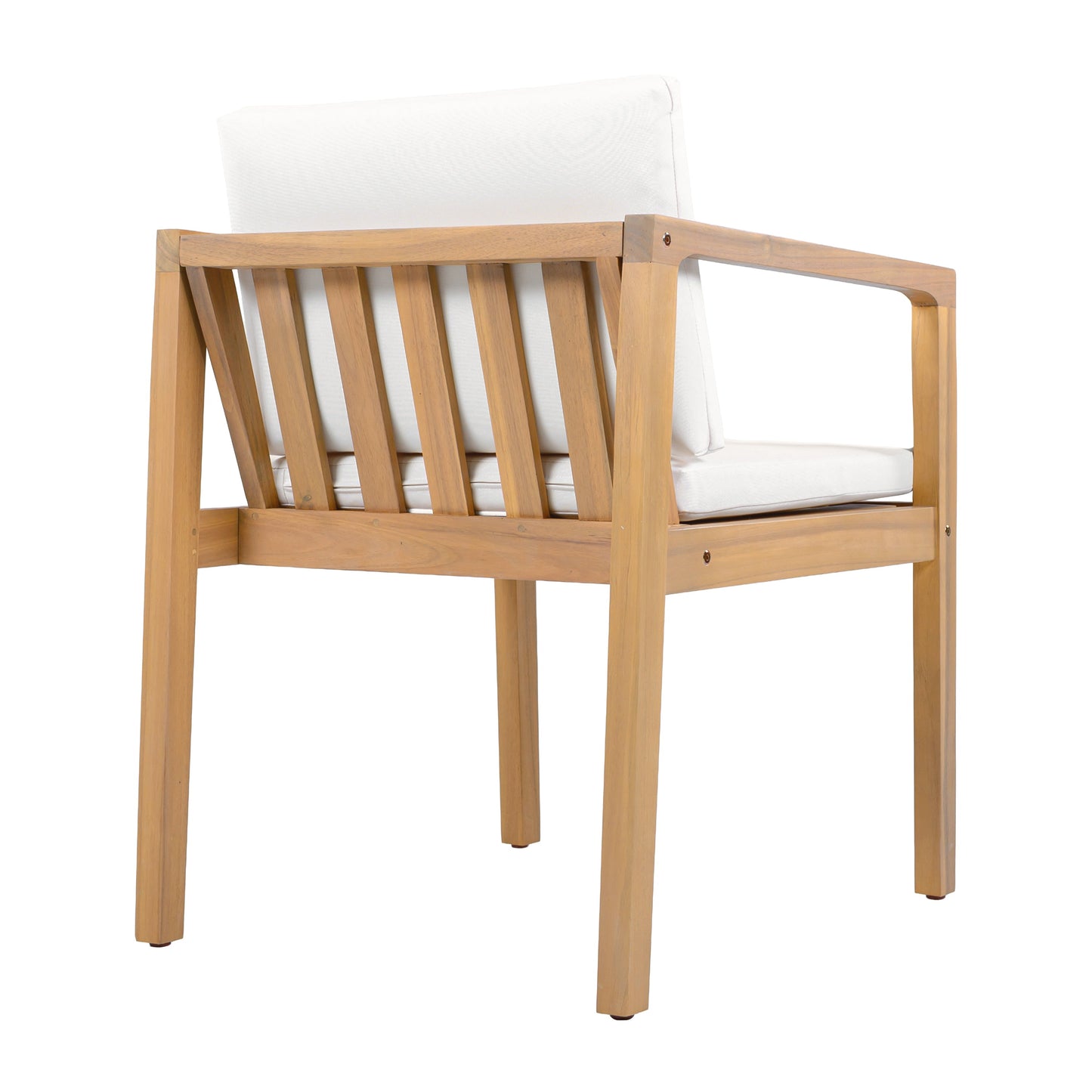 Acacia Wood Outdoor Dining Chairs Set of Two