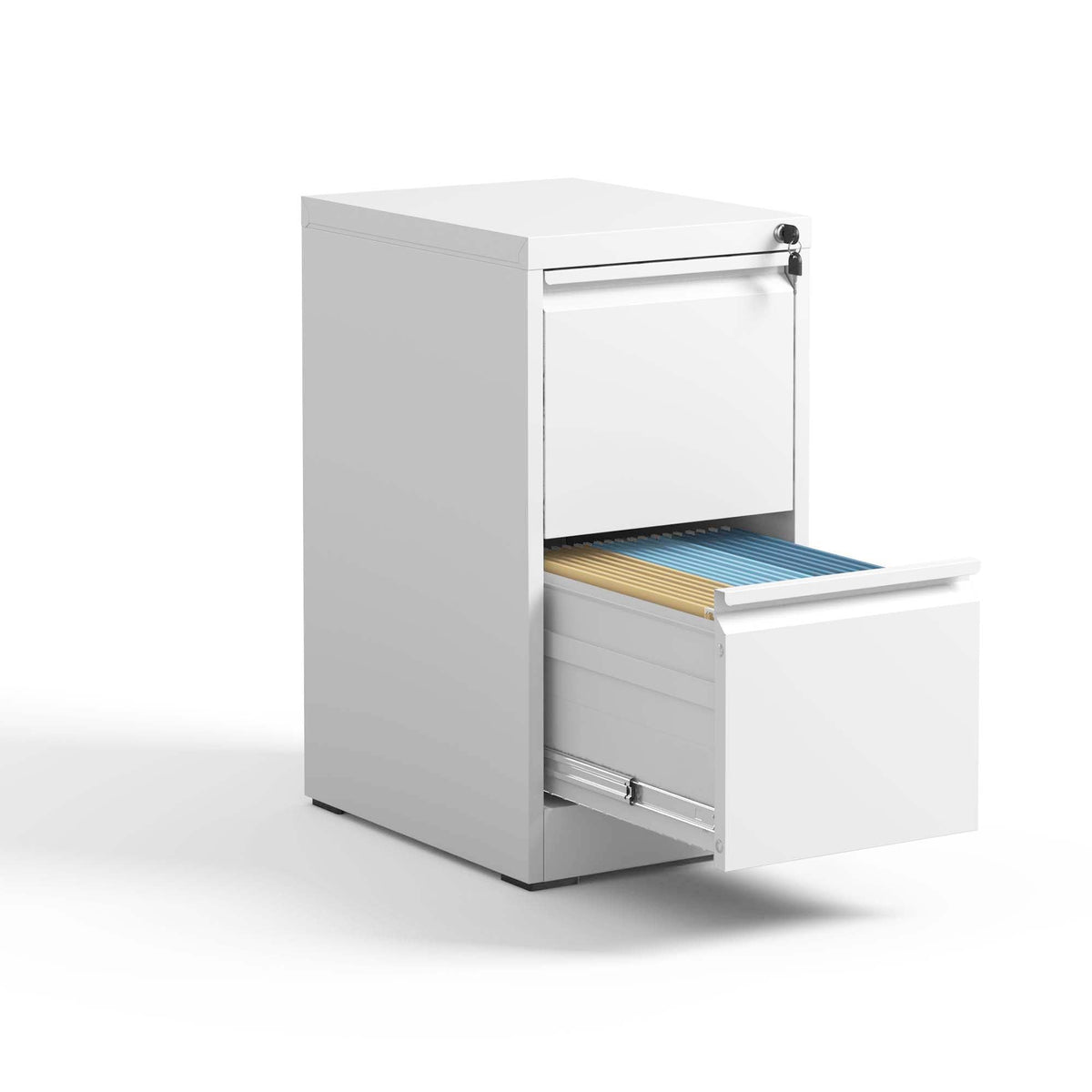 Steel vertical file cabinet with lock by HouseOfZazla, white finish, top locked drawer on Tampa Home & Garden Store