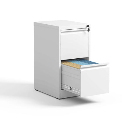 Steel vertical file cabinet with lock by HouseOfZazla, white finish, top locked drawer on Tampa Home & Garden Store