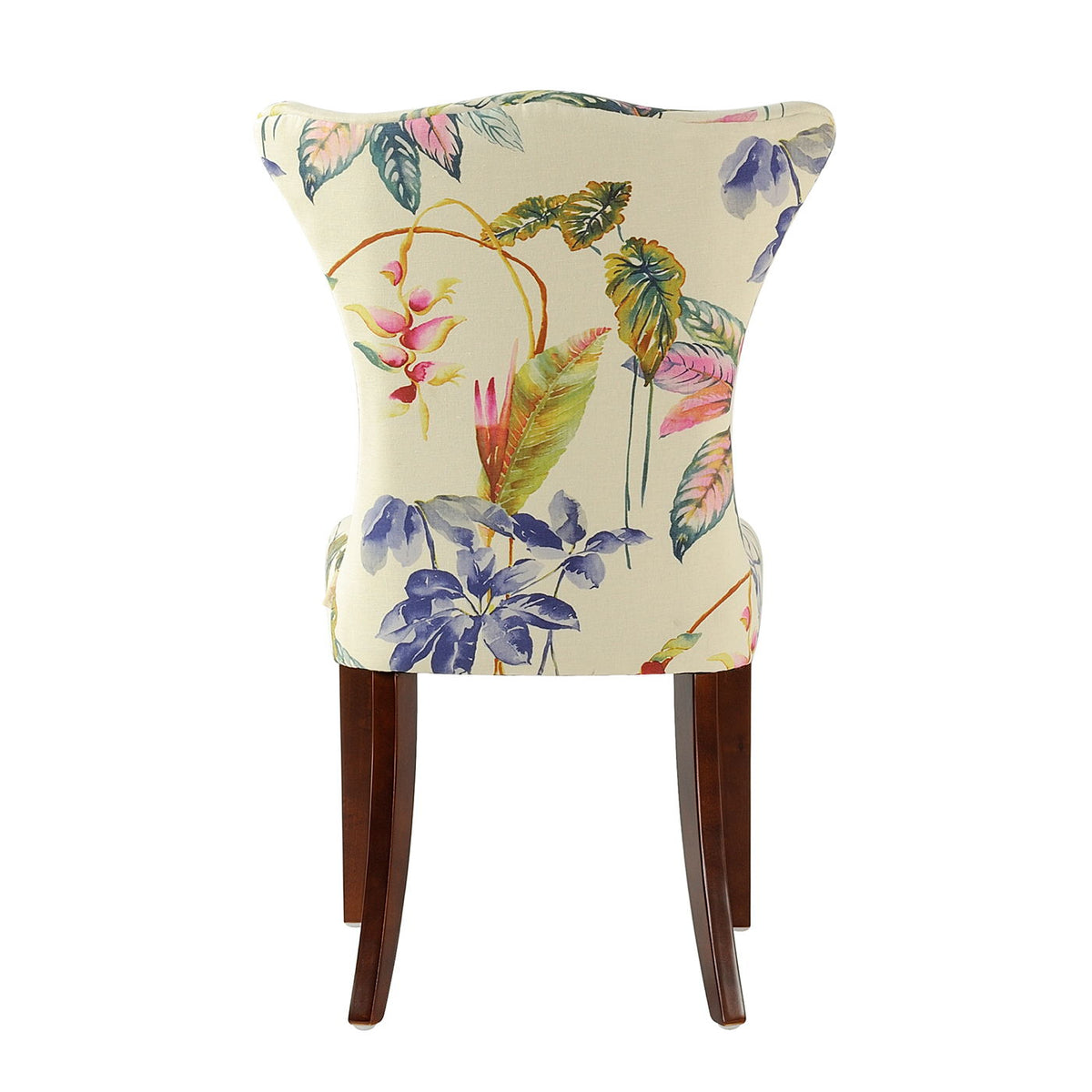 Armless accent chair in off-white floral upholstery with hardwood frame HouseOfZazla on Tampa Home & Garden Store