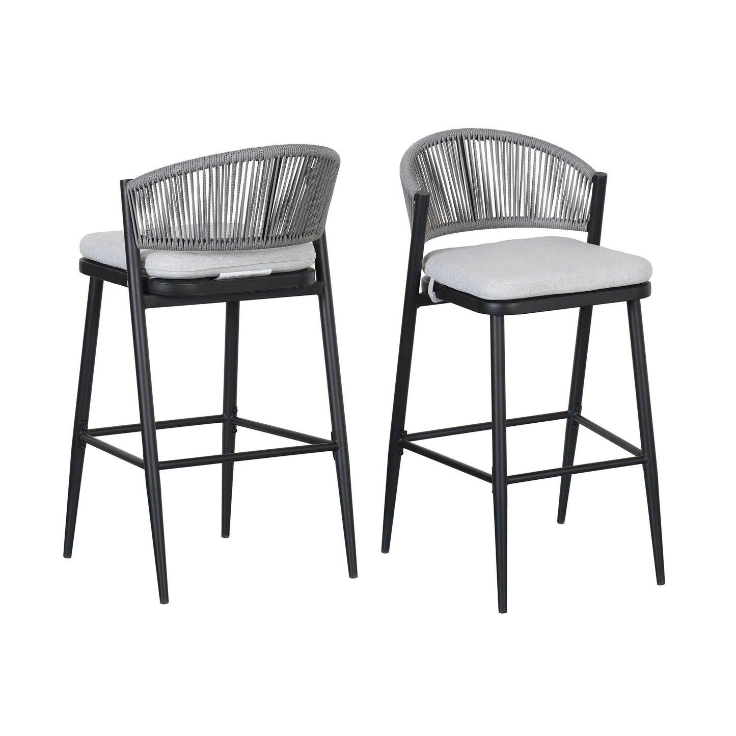 Outdoor Bar Stools With Scallop Cushion And Frame