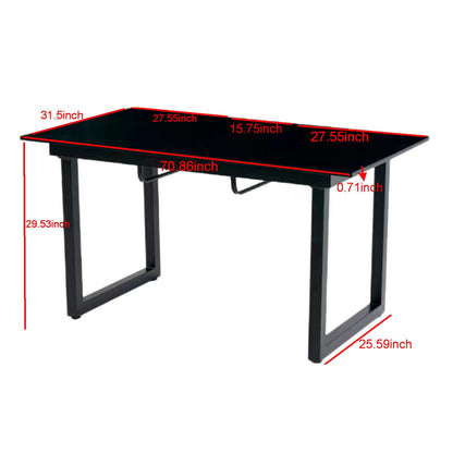 Modern Dining Table with Metal Legs and Firm Top