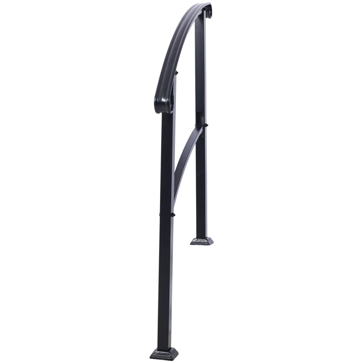 Sturdy Black Outdoor Steps and Porch Handrail