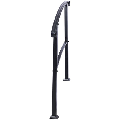 Sturdy Black Outdoor Steps and Porch Handrail