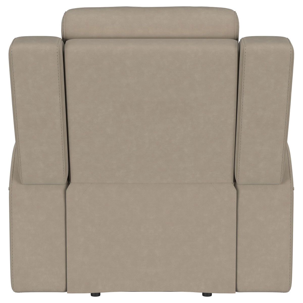 Slater upholstered recliner chair taupe with padded arms and manual recline by HouseOfZazla on Tampa Home & Garden Store