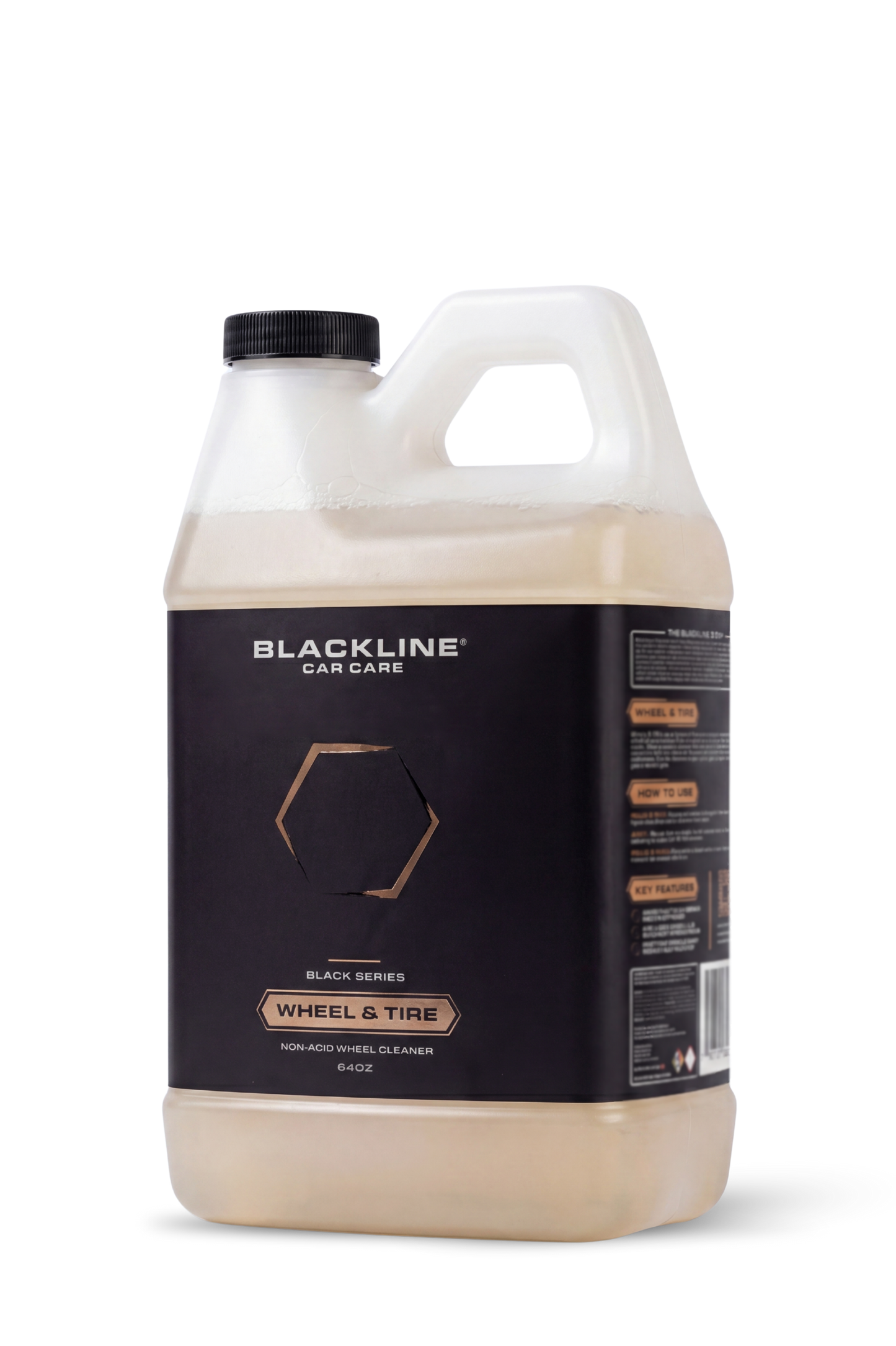 Blackline Wheel N' Tire Cleaner bottle, white jug, 64 oz non-acid wheel cleaner on Tampa Home & Garden Store