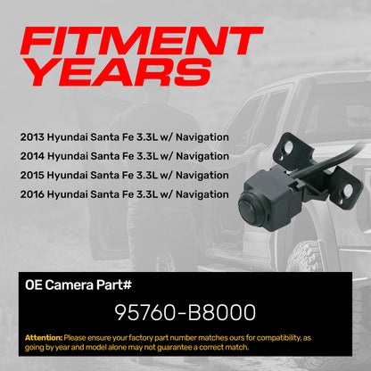Backup camera for Hyundai Santa Fe 3.3L w/ Navigation (2013–2016), Master Tailgaters 95760-B8000 on Tampa Home & Garden Store