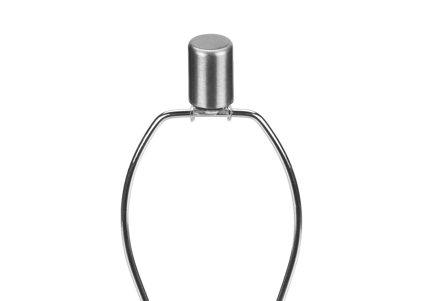Table lamp with gray concrete-inspired cylindrical head and curved chrome frame on Tampa Home & Garden Store