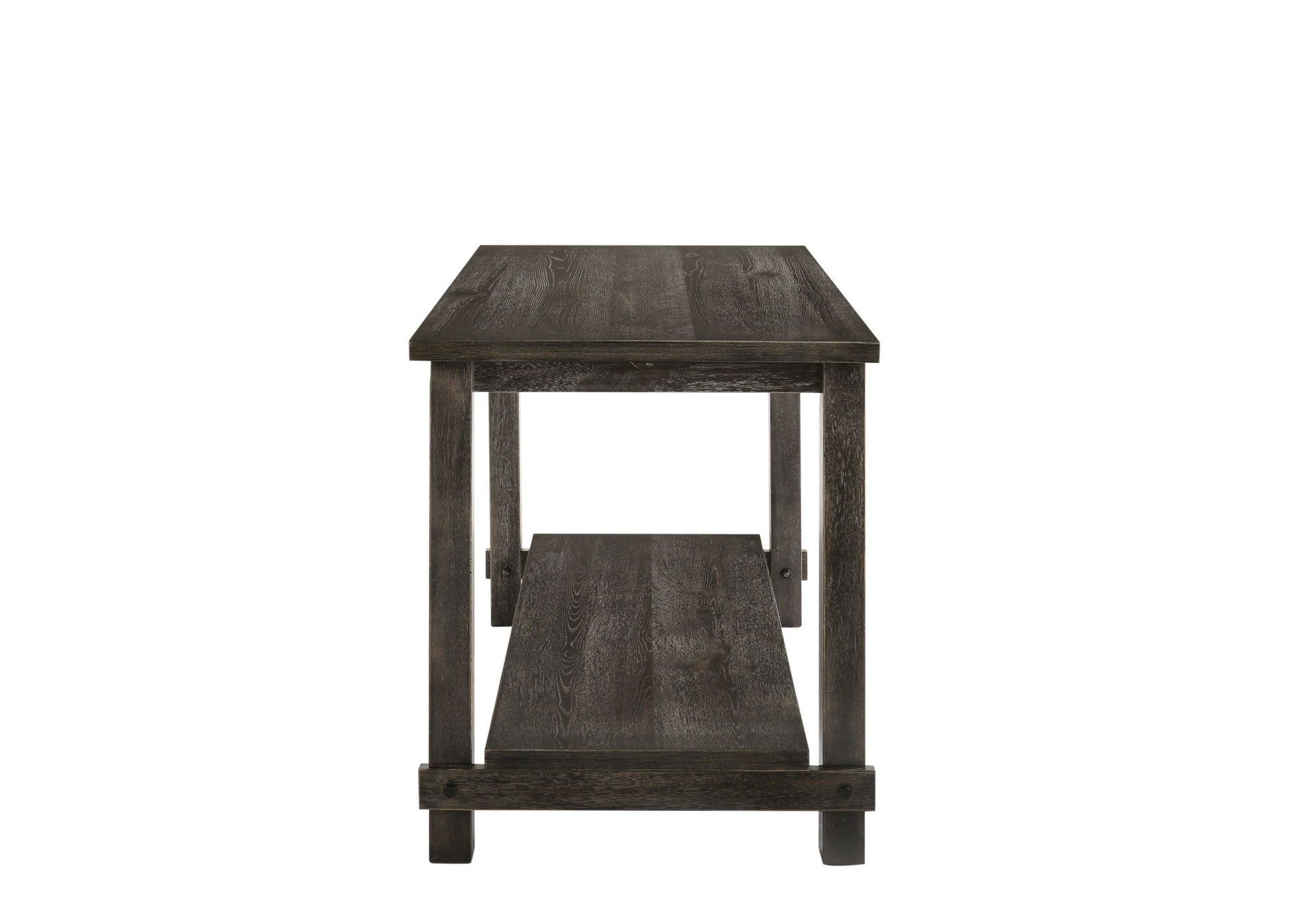 Martha II gray counter height table with wood grain top and lower shelf HouseOfZazla on Tampa Home & Garden Store