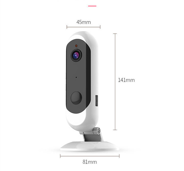 HD wireless battery camera with white body and black front panel on a stand 45mm wide 141mm tall on Tampa Home & Garden Store