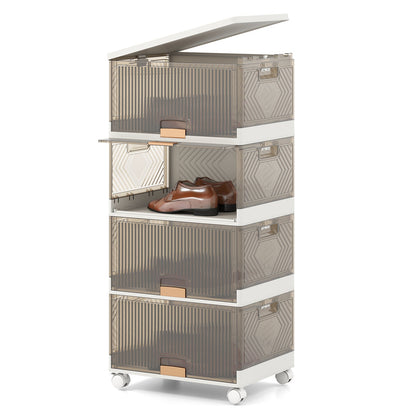 3/4/5/6-Cube Stackable Storage Bins with Detachable Wheels