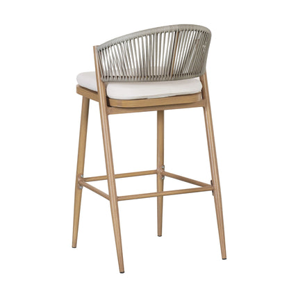 Outdoor Bar Stools With Scallop Cushion And Frame