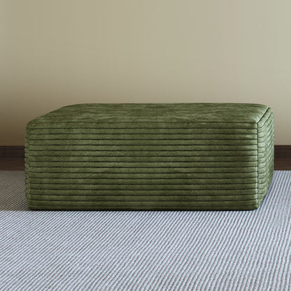 Green Plush Corduroy Sofa Ottoman For Bedrooms