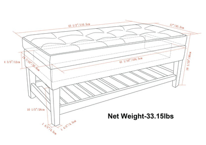 Cosmopolitan Storage Ottoman Bench Open Bottom