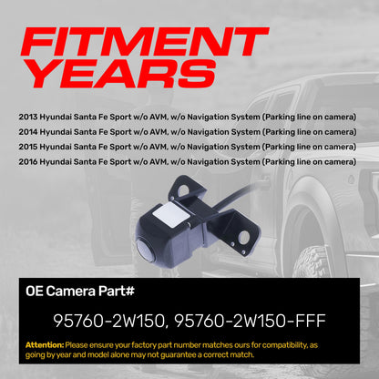 Master Tailgaters OE backup camera for Hyundai Santa Fe Sport (2013-2016), part 95760-2W150 on Tampa Home & Garden Store
