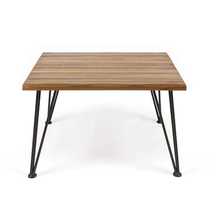 Sturdy Outdoor Coffee Table With Wood And Iron