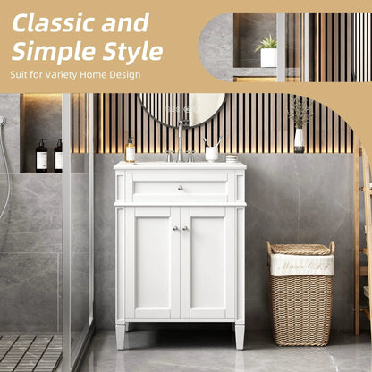 Bathroom Vanity With 2 Doors and Tip Out Drawer