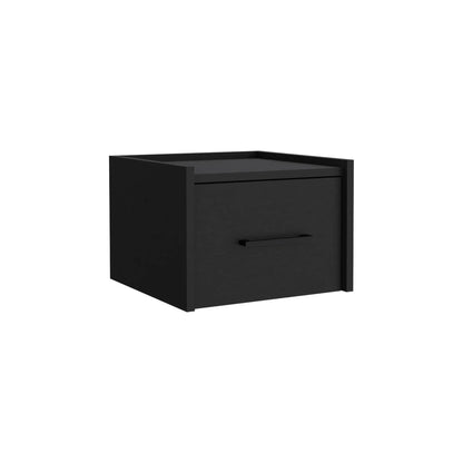 Floating nightstand with black finish and drawer; space-saving mount by Unique Piece Furniture on Tampa Home & Garden Store