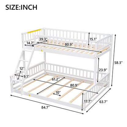 Bunk bed with ladder and guardrails by HouseOfZazla, white finish on Tampa Home & Garden Store