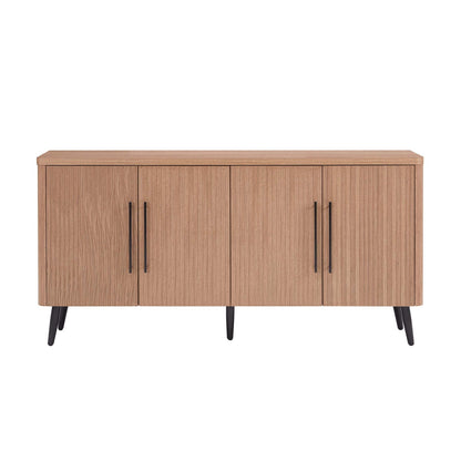 Mid-Century Modern Sideboard by HouseOfZazla in light brown oak with black legs on Tampa Home & Garden Store