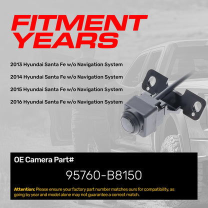 Master Tailgaters OEM backup camera for Hyundai Santa Fe 2013-2016 w/o nav, part 95760-B8150 on Tampa Home & Garden Store