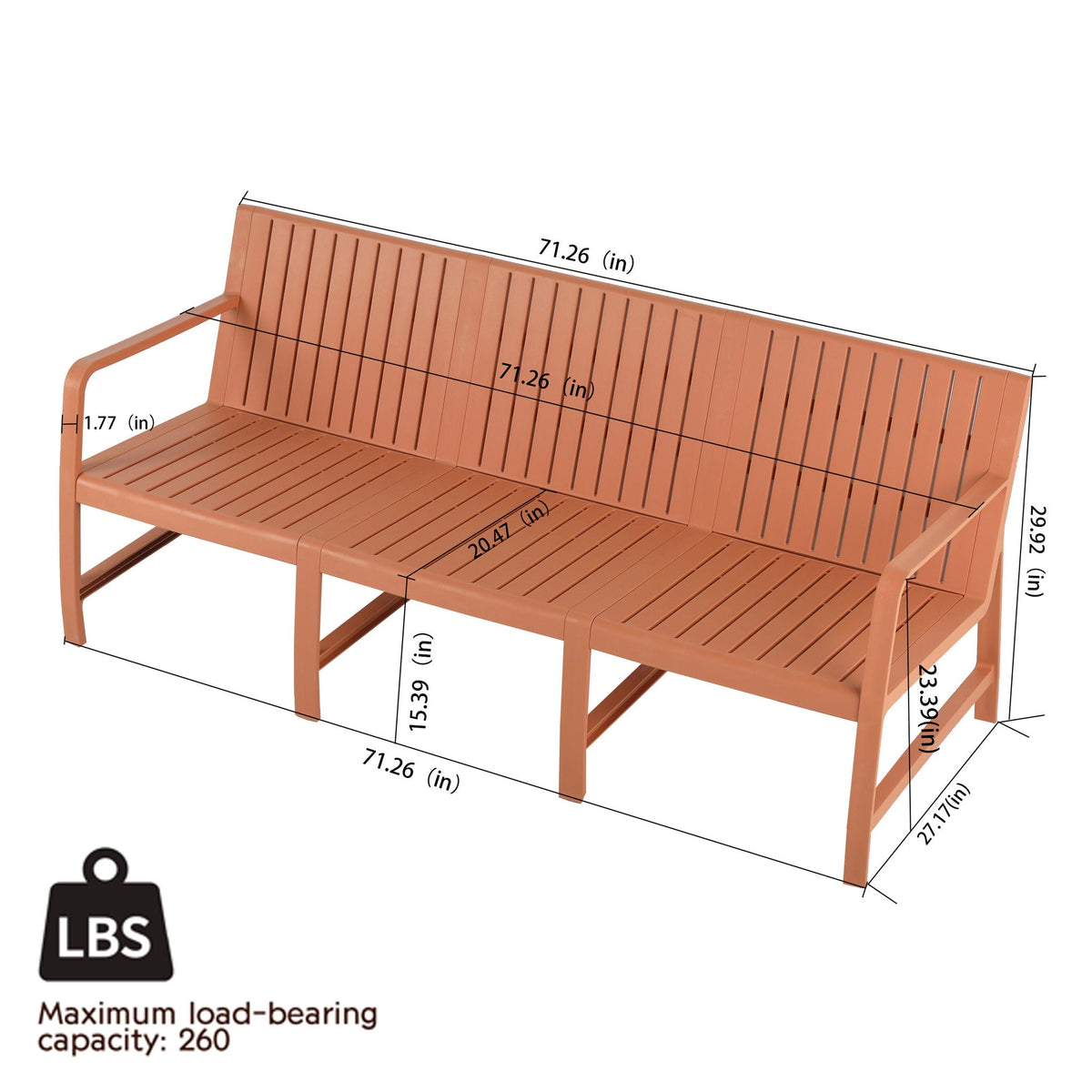 2-piece orange waterproof outdoor patio set by HouseOfZazla with back and seat, metal frame on Tampa Home & Garden Store