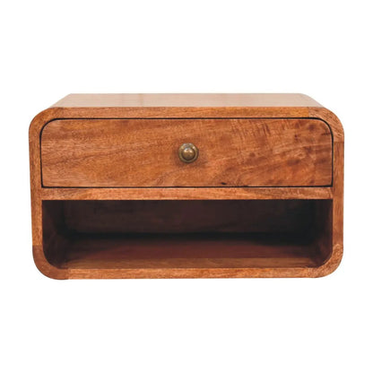 Curve Upper Slot Floating Nightstand with Drawer