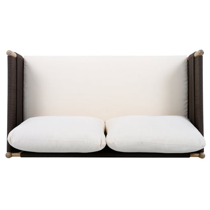 Acacia Loveseat With Diamond Rope And Cushions