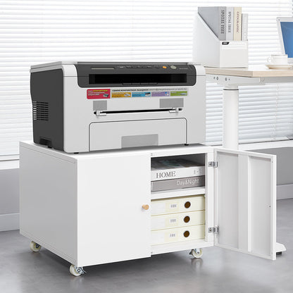 Office furniture Copier Cabinet white mobile pedestal file Printer Stand