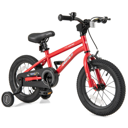 16-inch red kids bike with training wheels, handbrake and coaster brake, Costway saddle on Tampa Home & Garden Store