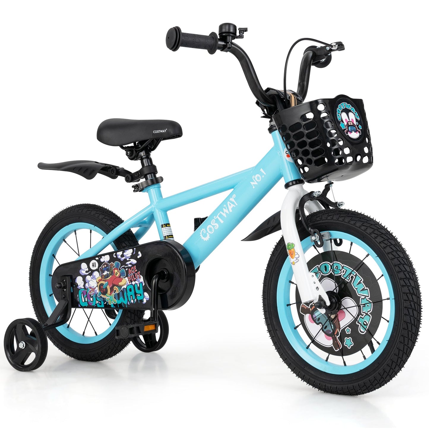 12 Inch Kids Bike with Adjustable Handlebar and Saddle for 3-4 Years Old-12 inches