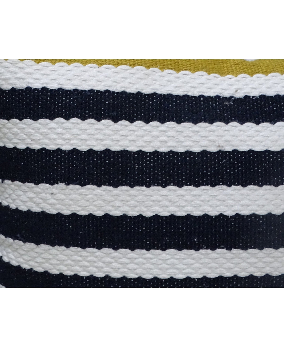Vibhsa navy and white striped indoor outdoor pillow 14x20 close-up woven fabric on Tampa Home & Garden Store