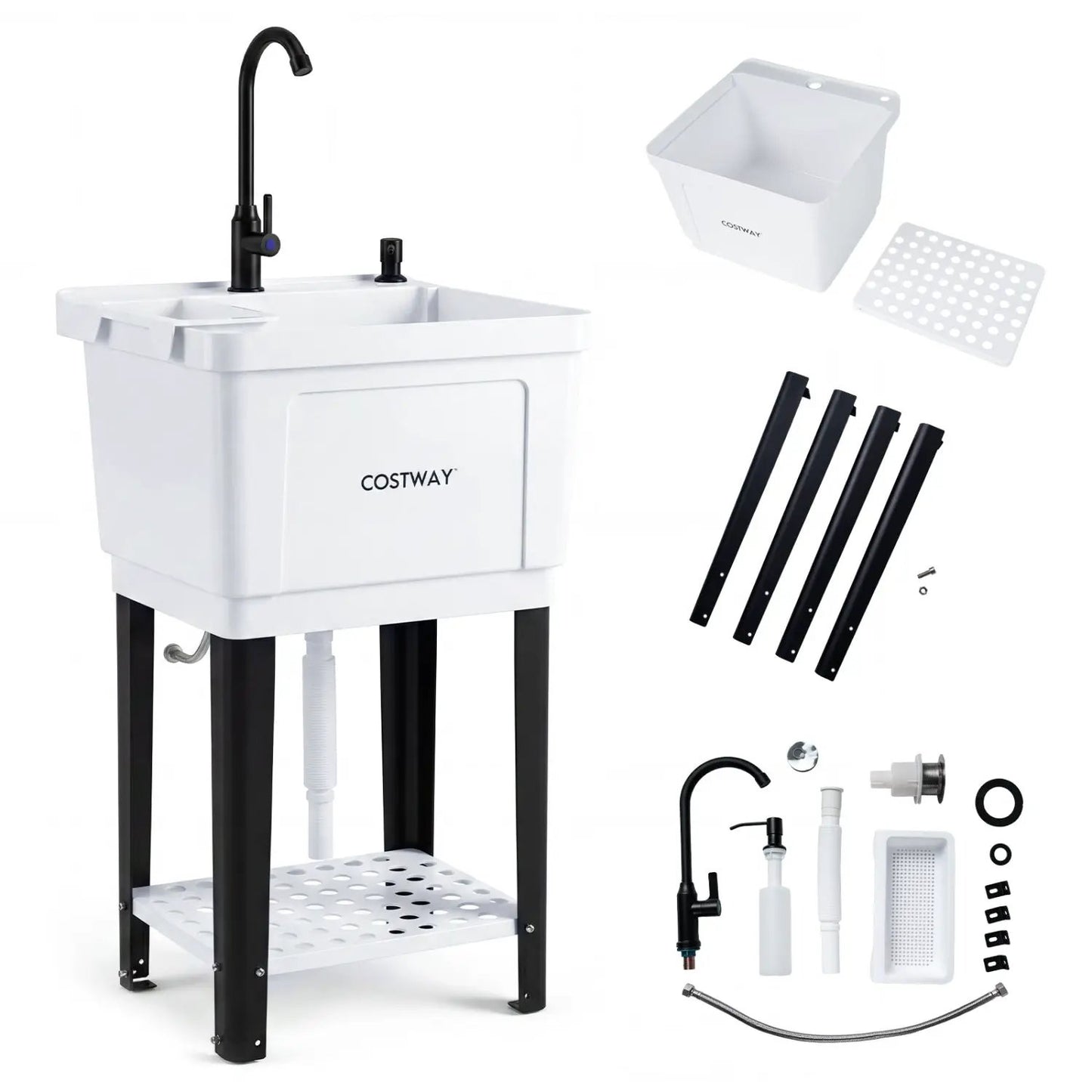 14.5 Gal Utility Sink with Rotating Faucet
