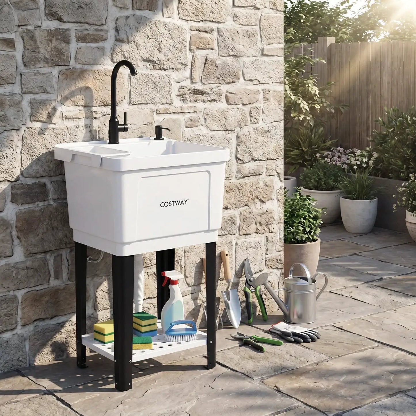 14.5 Gal Utility Sink with Rotating Faucet