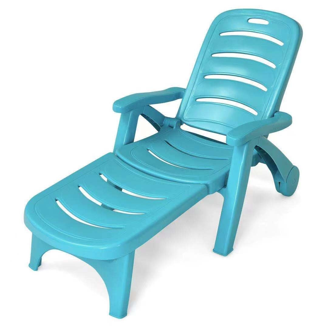 Tumbona plegable con 5 posiciones ajustables - Gris